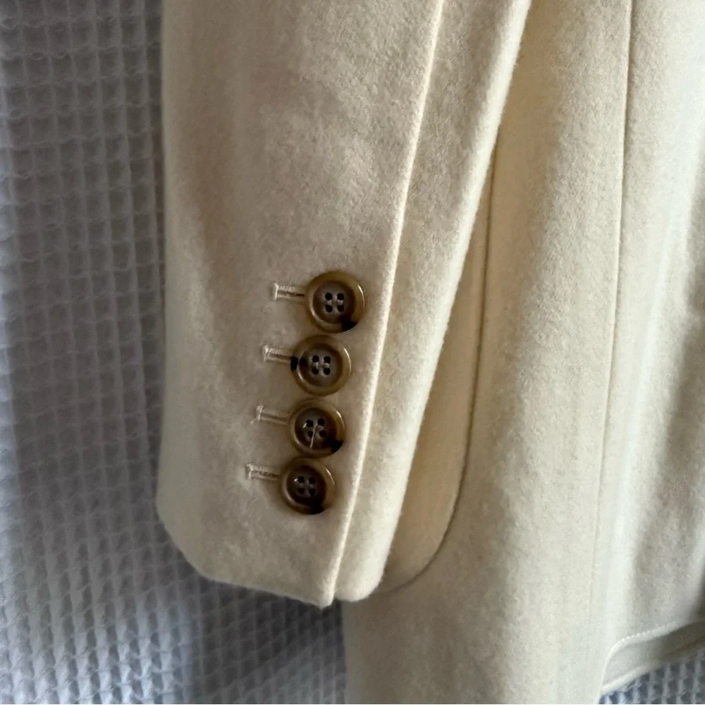 Cream Women's Wool Blazer - Picture 4 of 5